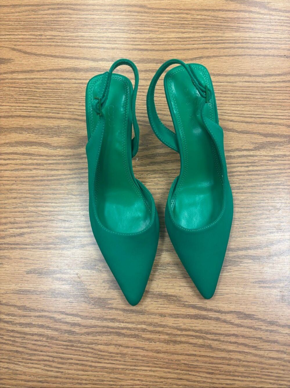 Women’s green sling back heels by Asos NWT